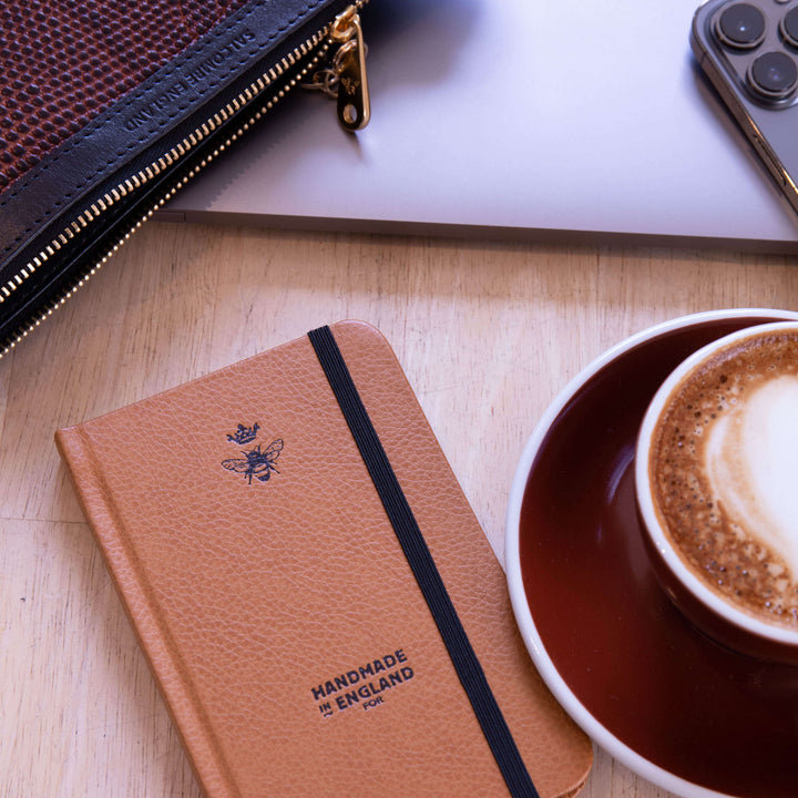 Pocket Notebook - Recycled Leather in Tan
