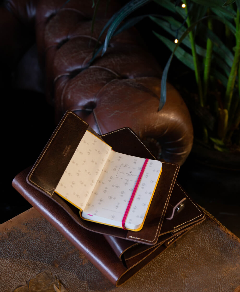 Leather Folio - to fit Pocket Notebook - Will Bees Bespoke