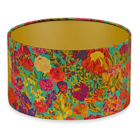 16” Drum Lampshade - Bee Story in Island - Will Bees Bespoke