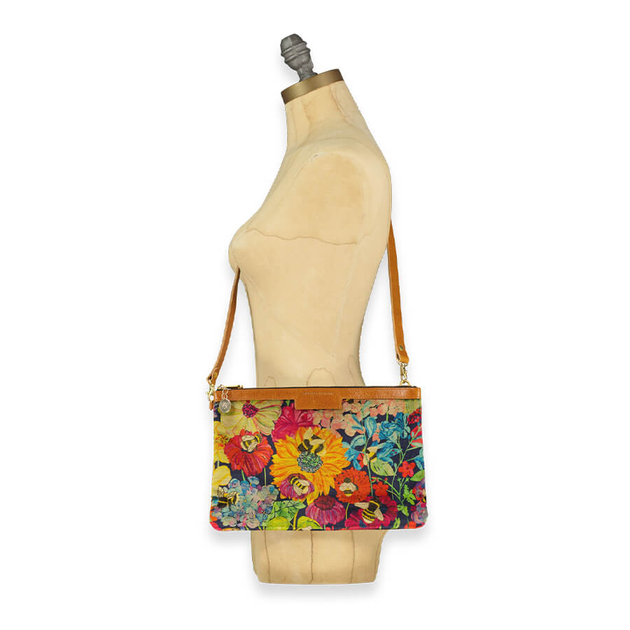 Oversized Diana 2 in 1 Clutch - Bumblebee Garden in Midday Sun - Will Bees Bespoke