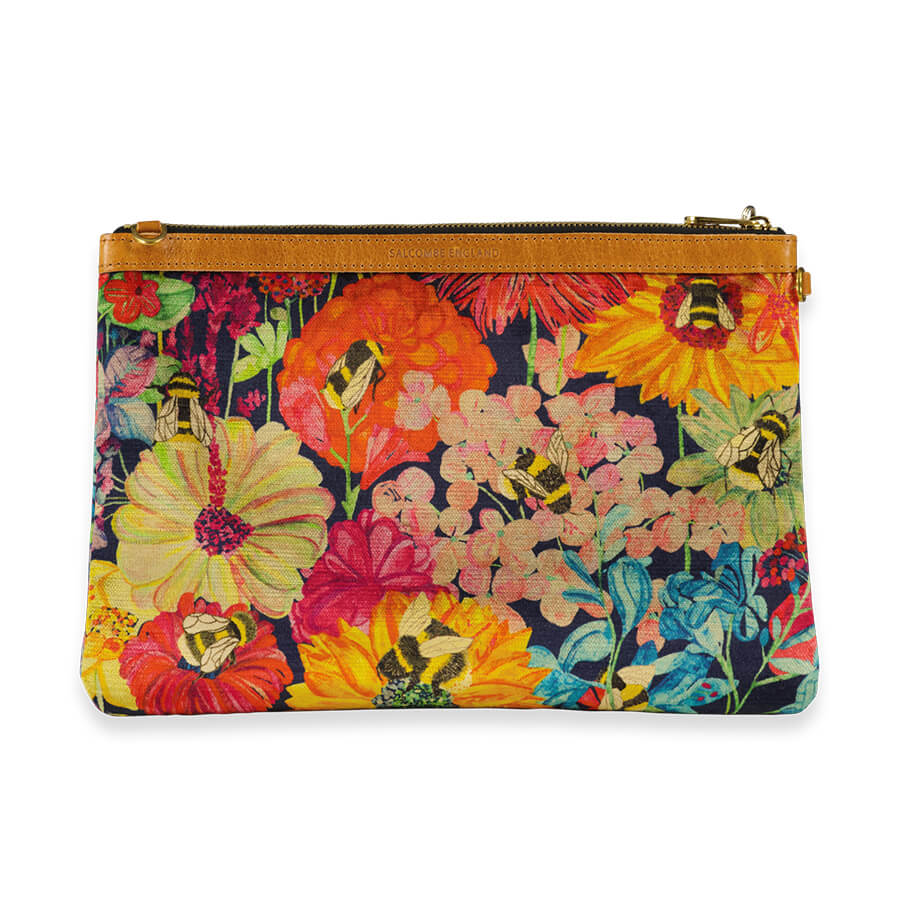 Oversized Diana 2 in 1 Clutch - Bumblebee Garden in Midday Sun - Will Bees Bespoke