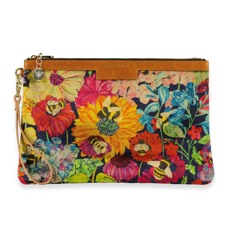 Oversized Diana 2 in 1 Clutch - Bumblebee Garden in Midday Sun - Will Bees Bespoke