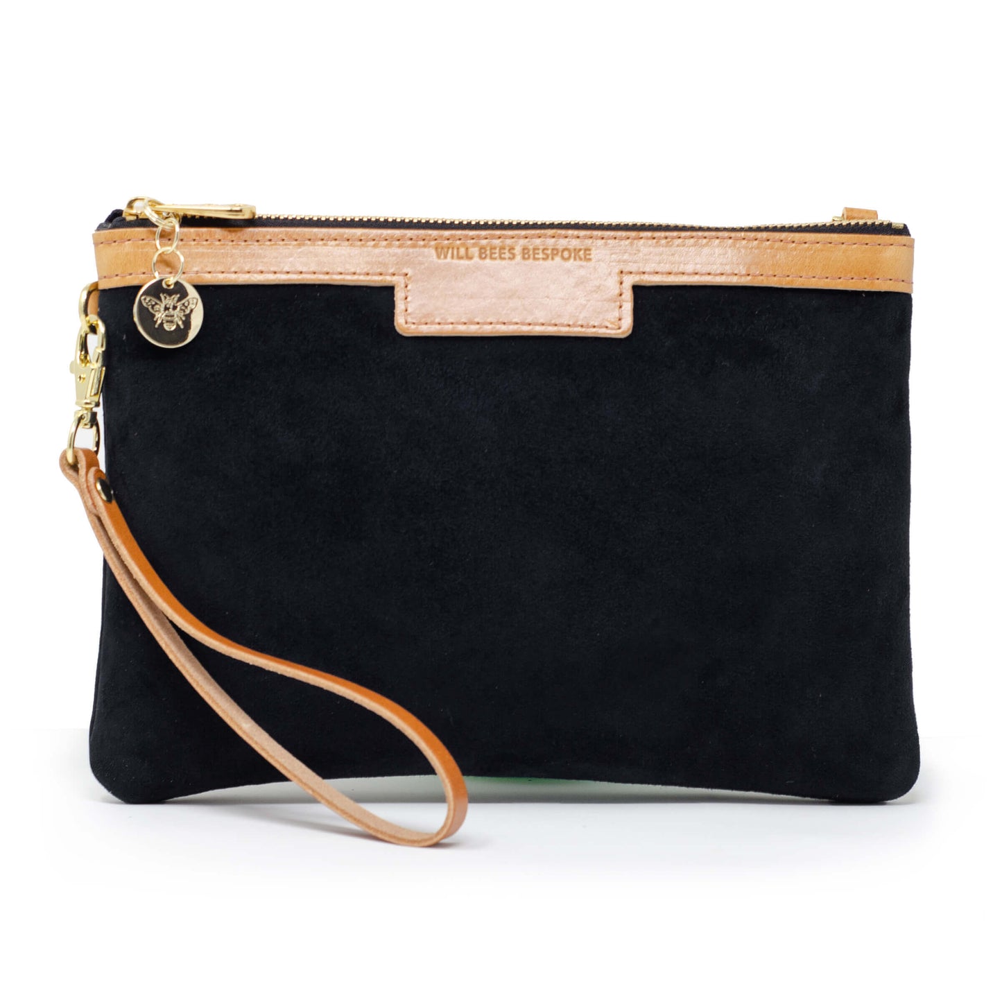 Premium Diana Clutch - Black Suede - Will Bees Bespoke