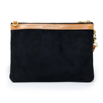 Premium Diana Clutch - Black Suede - Will Bees Bespoke