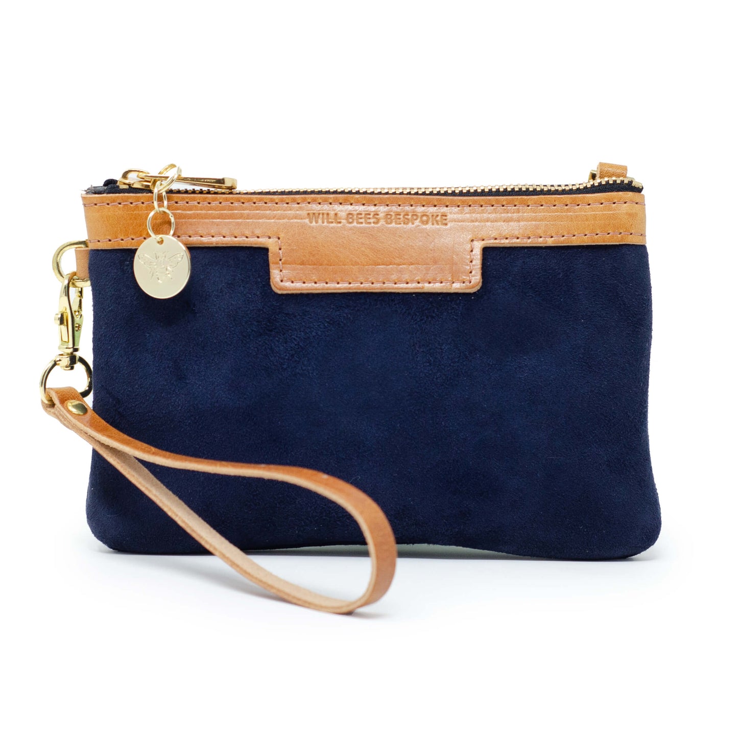 Premium Diana Mini Clutch - Navy Suede - Will Bees Bespoke