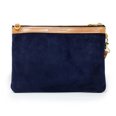 Premium Diana Clutch - Navy Suede - Will Bees Bespoke