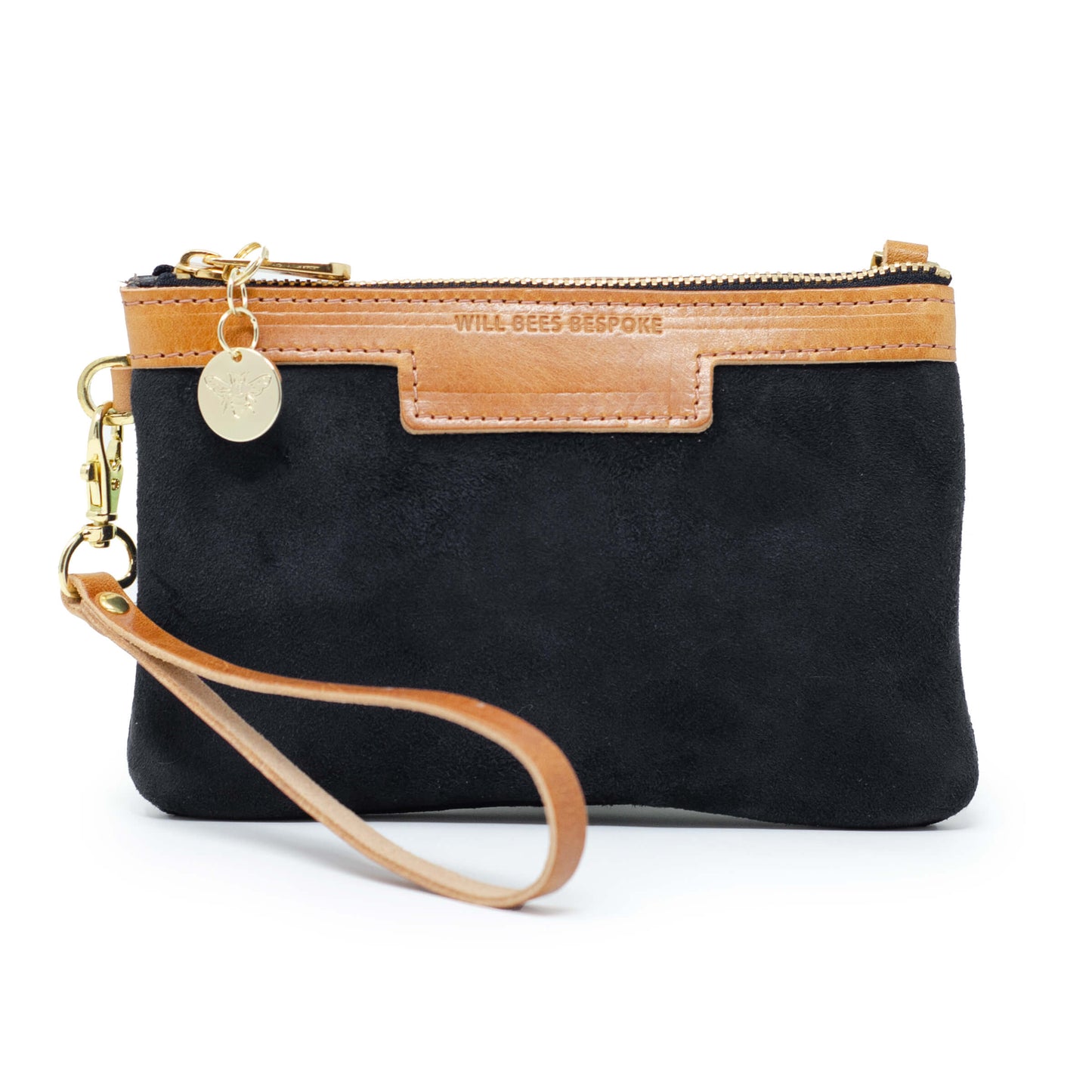 Premium Diana Mini Clutch - Black Suede - Will Bees Bespoke