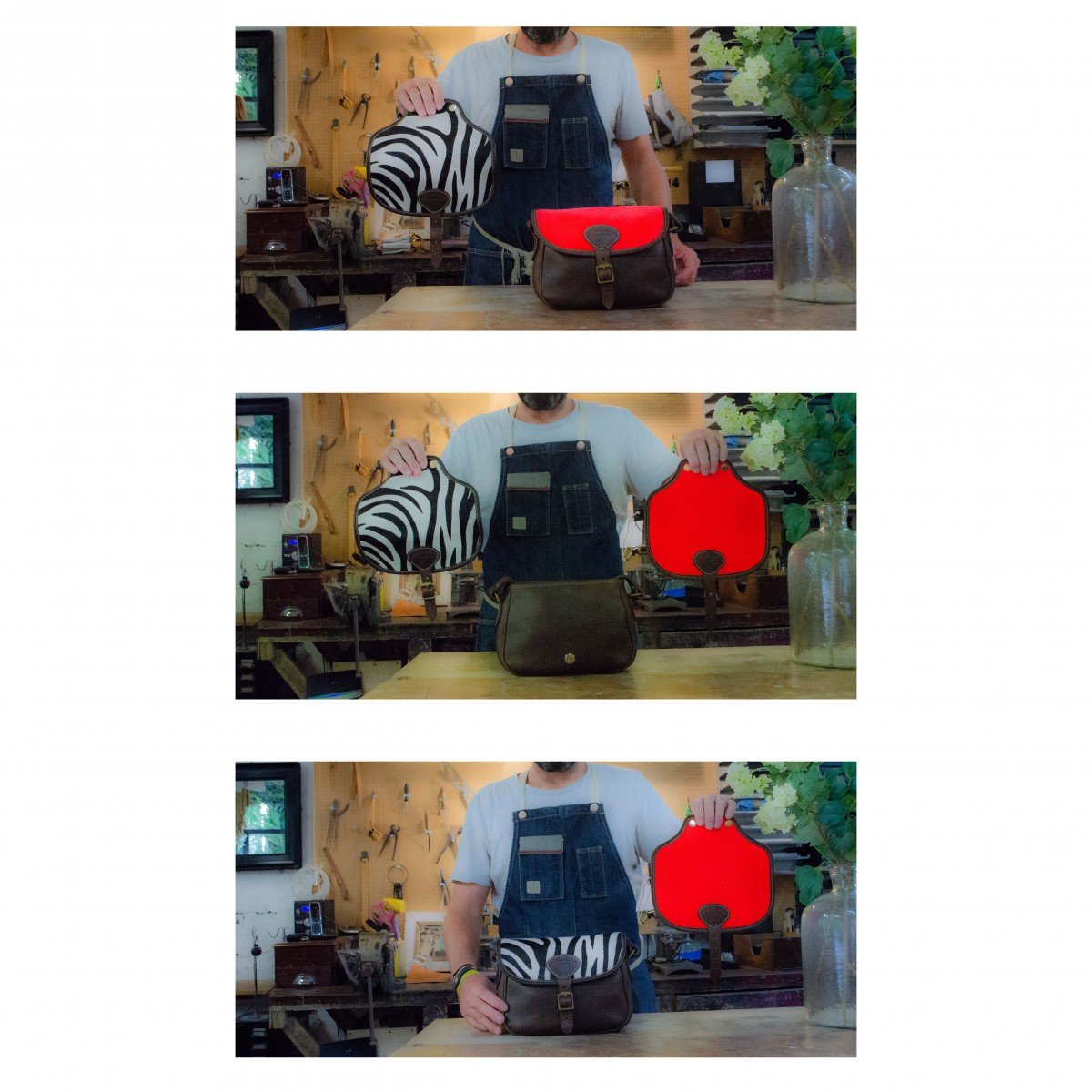 Rosalind Saddle Bag - Black Cow - Will Bees Bespoke