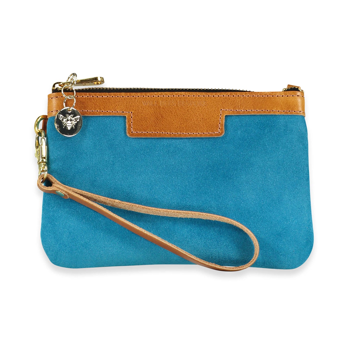 Mini Diana 2 in 1 Clutch - Turquoise Suede - Will Bees Bespoke