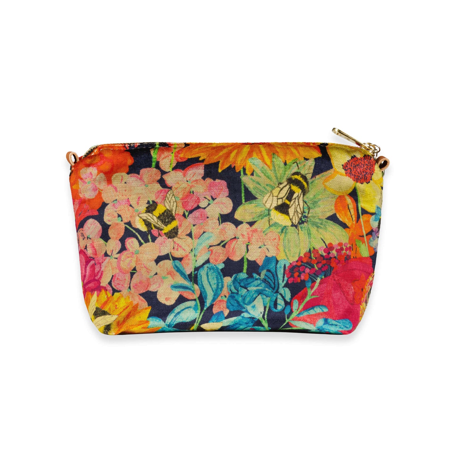 Velvet Make up Bag - Bumblebee Garden in Midday Sun - Will Bees Bespoke
