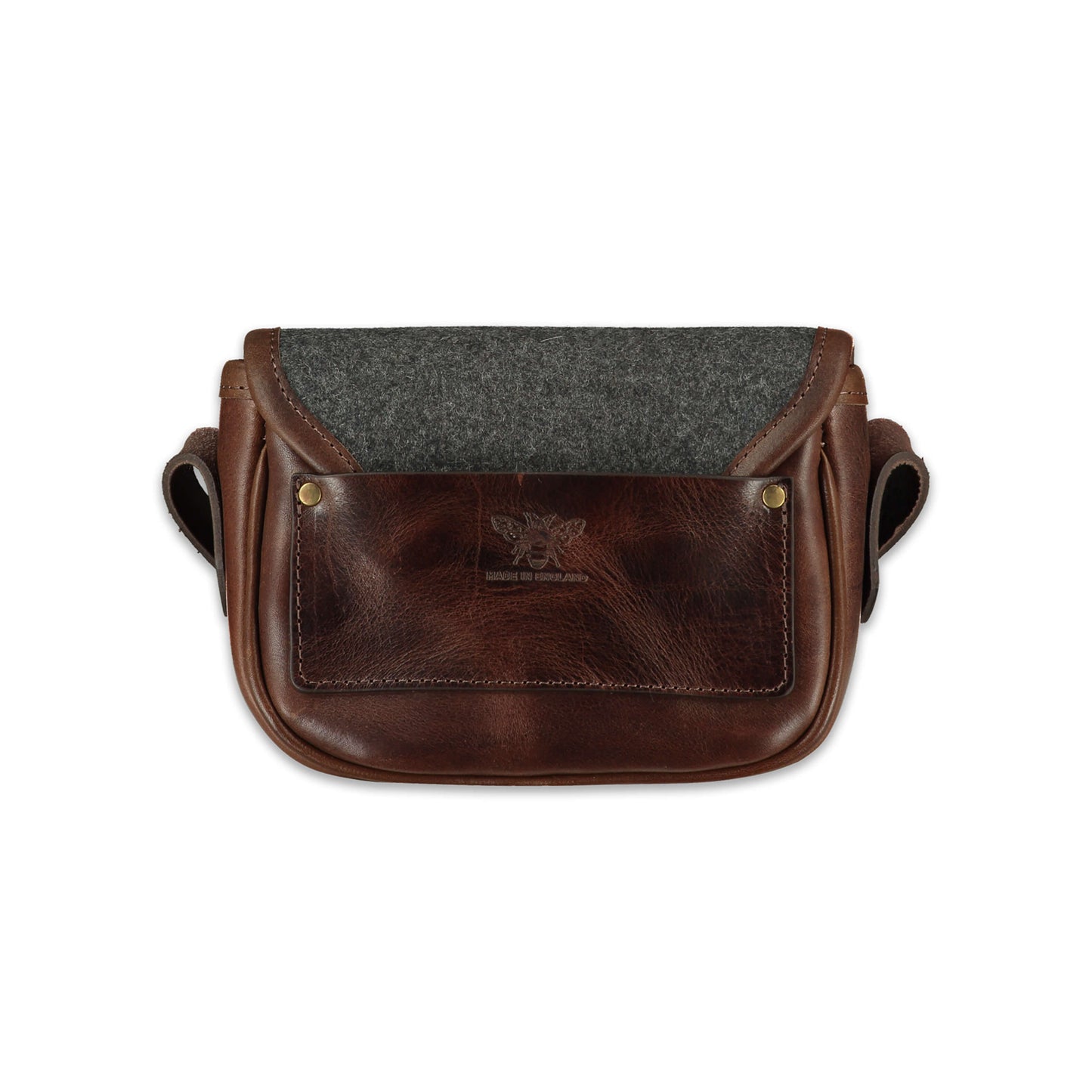 Mini Saddle Bag - Dark Grey Wool - Will Bees Bespoke