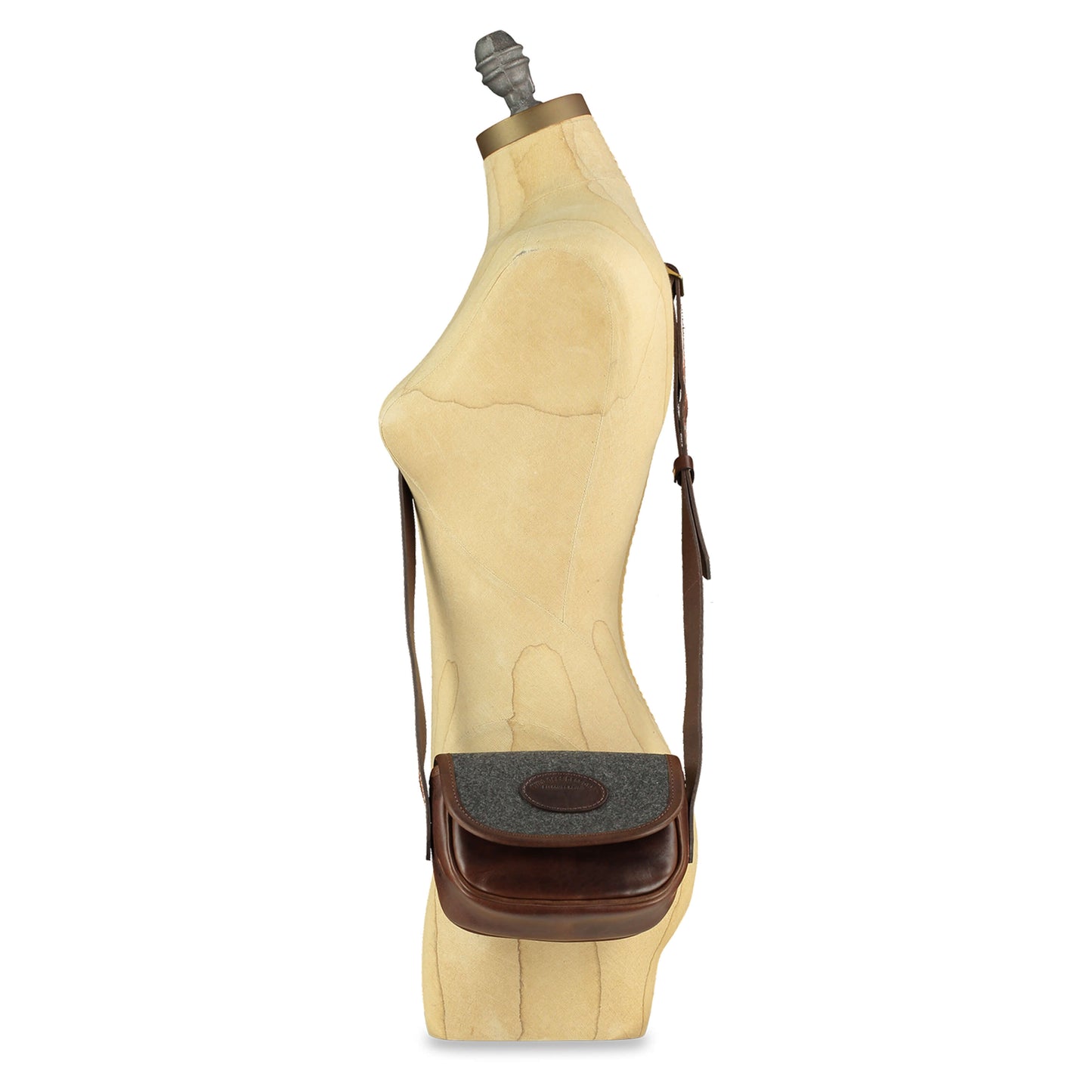 Mini Saddle Bag - Dark Grey Wool - Will Bees Bespoke