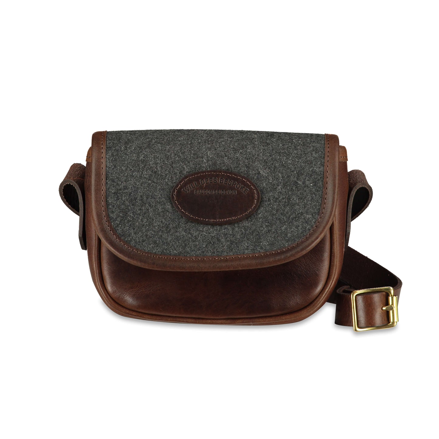 Mini Saddle Bag - Dark Grey Wool - Will Bees Bespoke