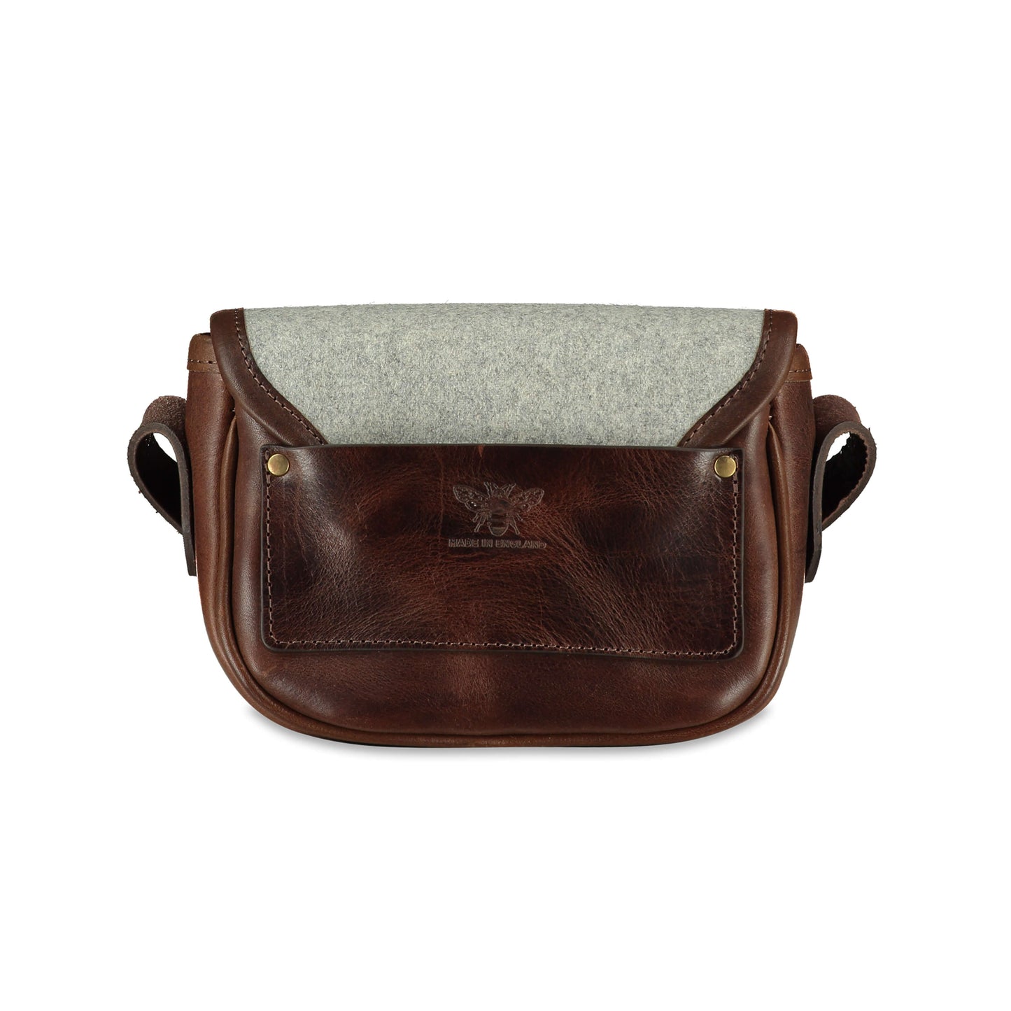 Mini Saddle Bag - Light Grey Wool - Will Bees Bespoke