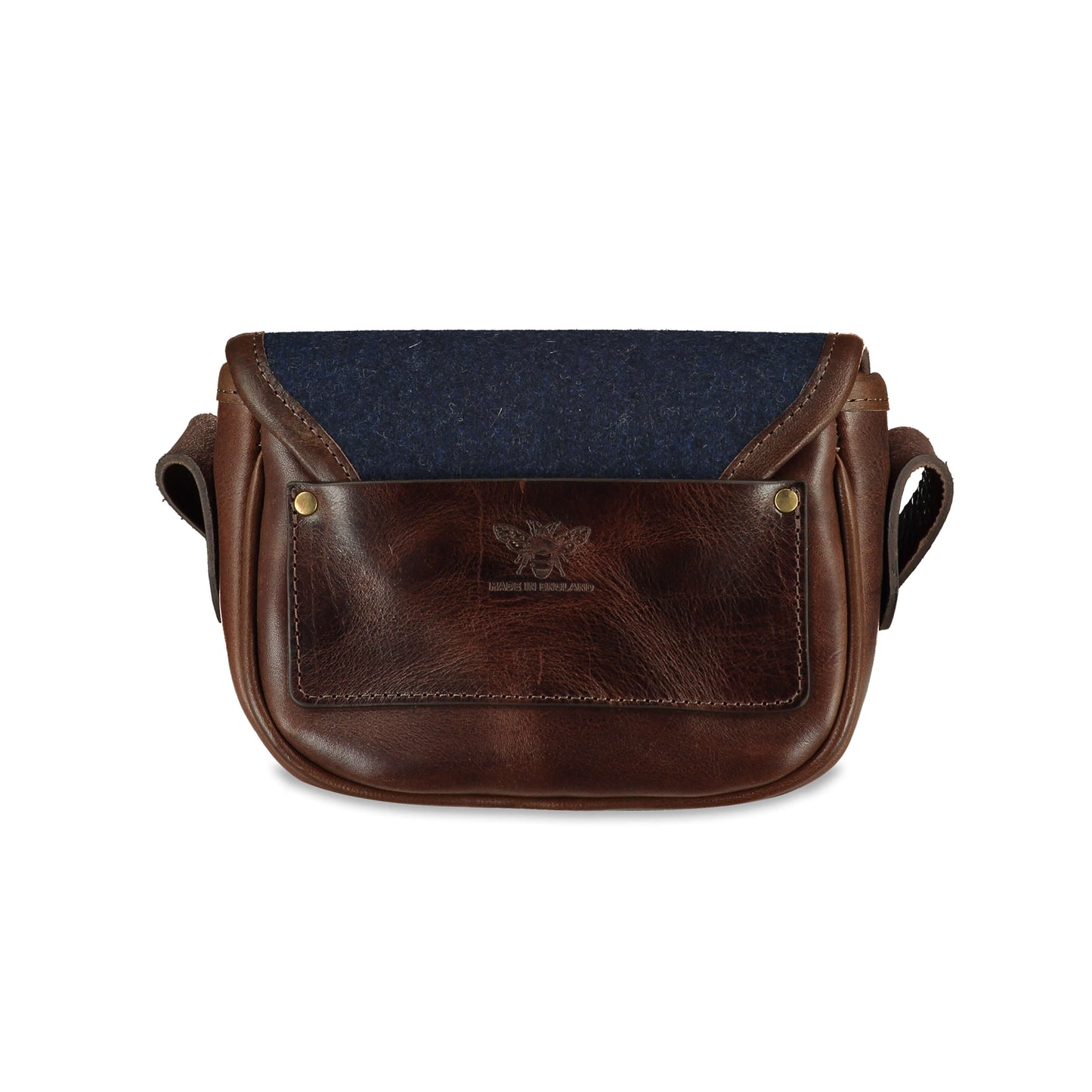 Mini Saddle Bag - Navy Recycled Wool - Will Bees Bespoke
