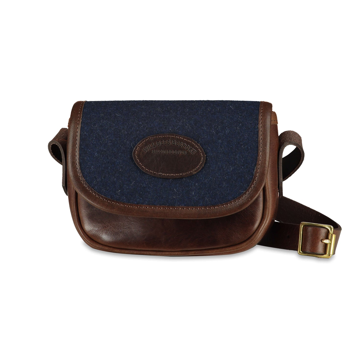 Additional Mini Saddle Bag Panel - Navy Wool - Will Bees Bespoke