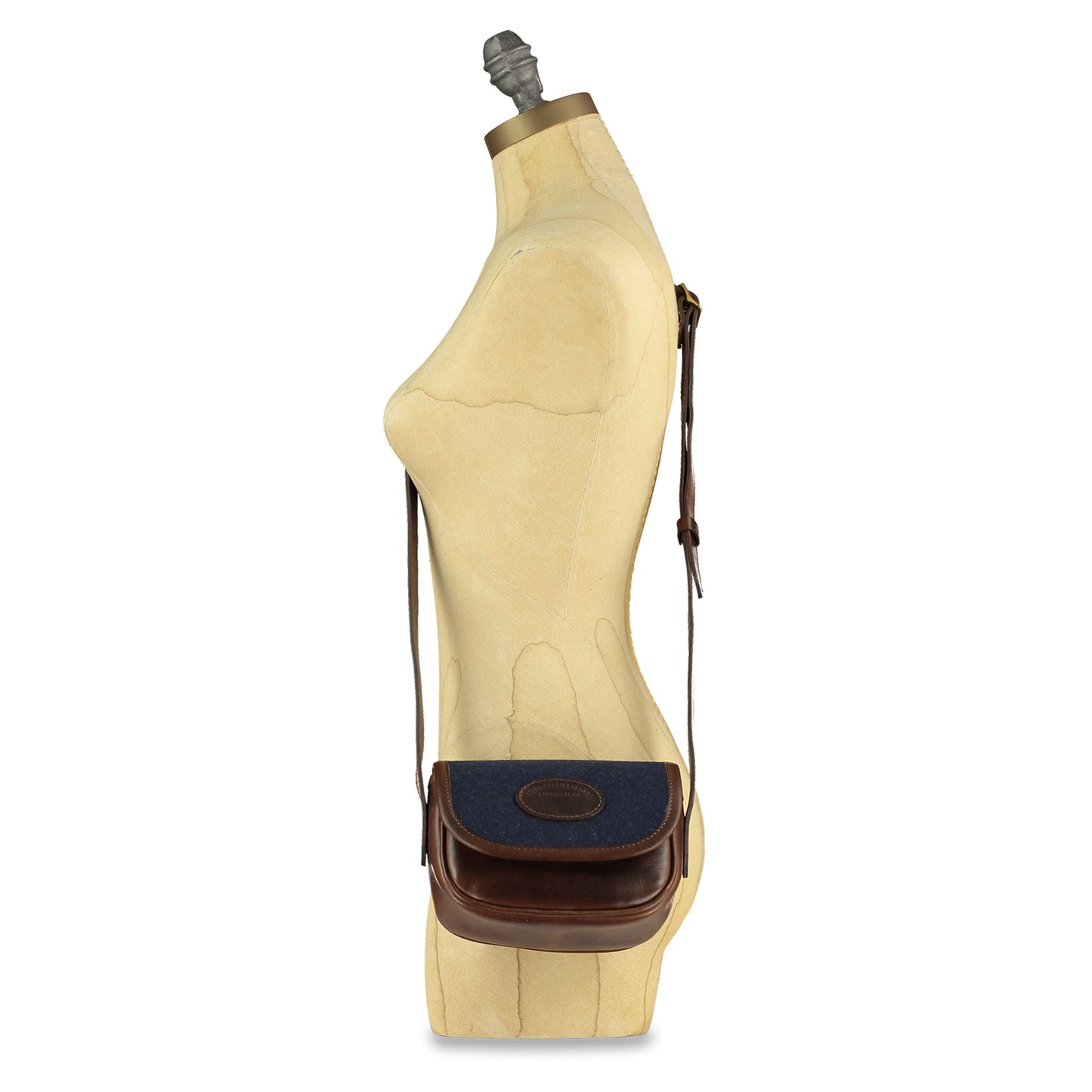 Mini Saddle Bag - Navy Recycled Wool - Will Bees Bespoke