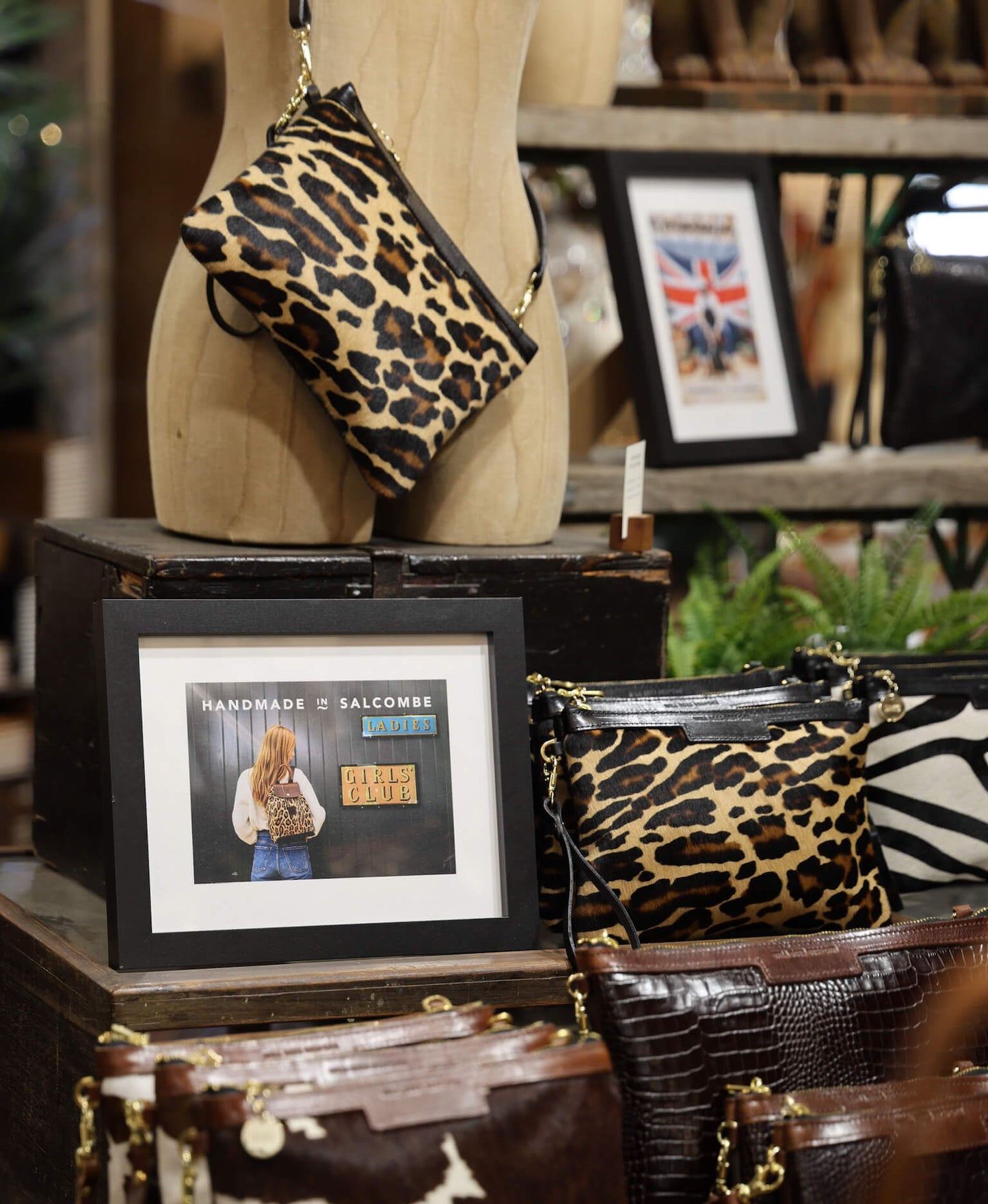 Diana 2 in 1 Clutch - Leopard Print - Black Leather