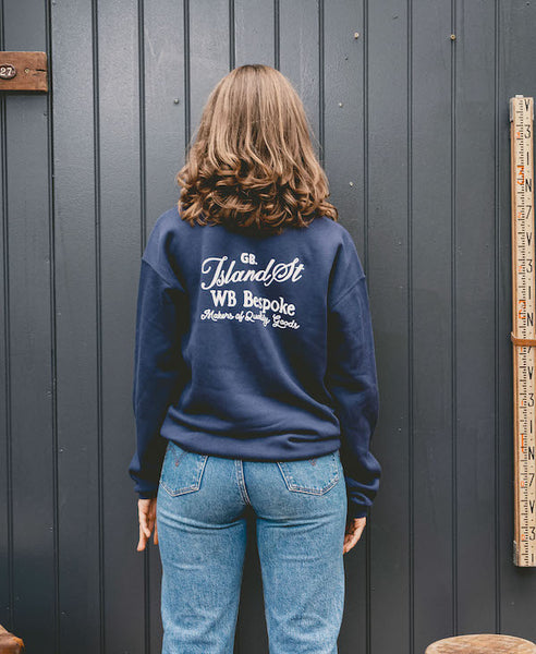 Drop Shoulder Sweater - Navy - Will Bees Bespoke