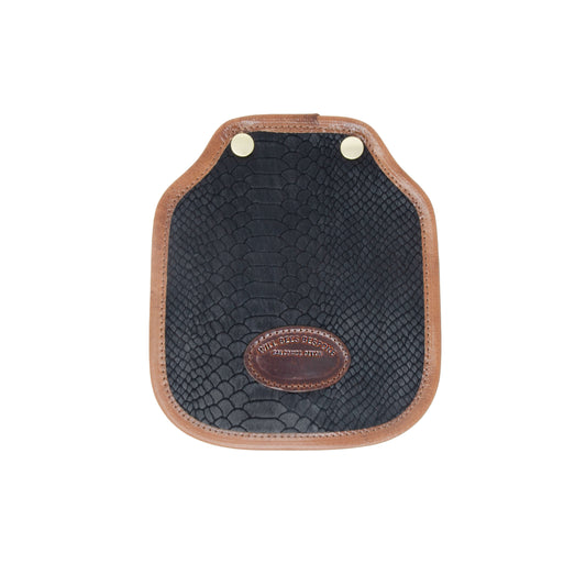 Additional Mini Saddle Bag Panel - Black Snake Print - Will Bees Bespoke