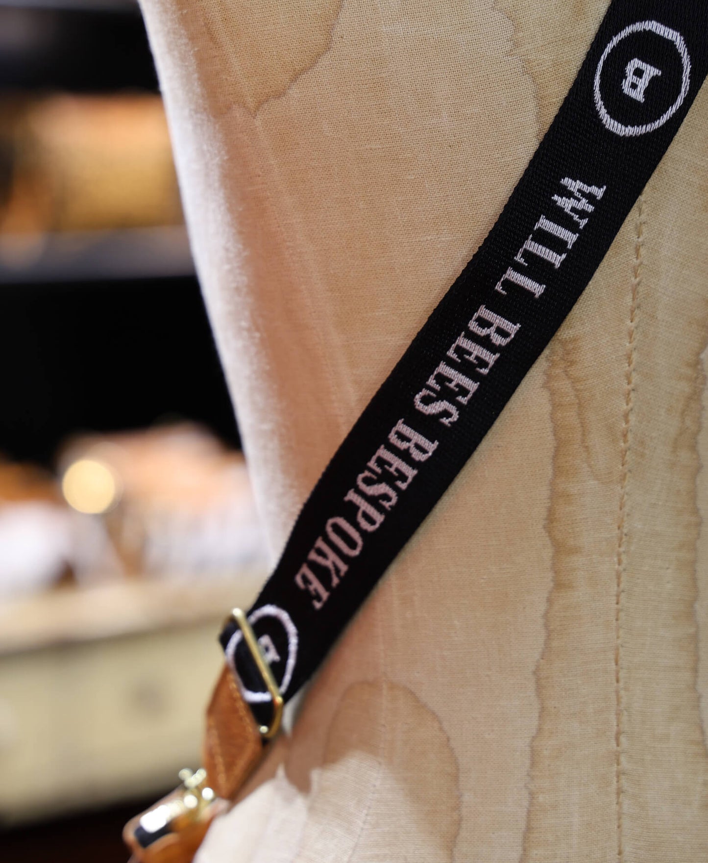 Cross Body Strap - Logo Strap in Black & White - Will Bees Bespoke