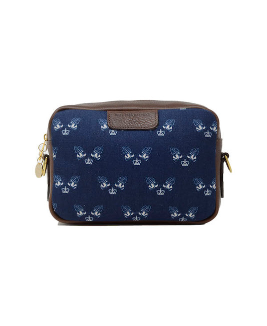 New Camera Bag - Bee Print in Navy Recycled - Will Bees Bespoke