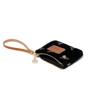 Jane Coin Purse - Classic Bees on Black Velvet