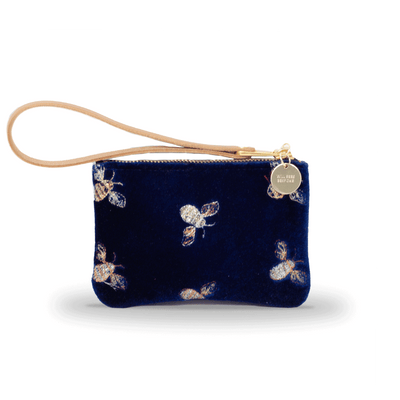 Jane Coin Purse - Classic Bees on Navy Velvet