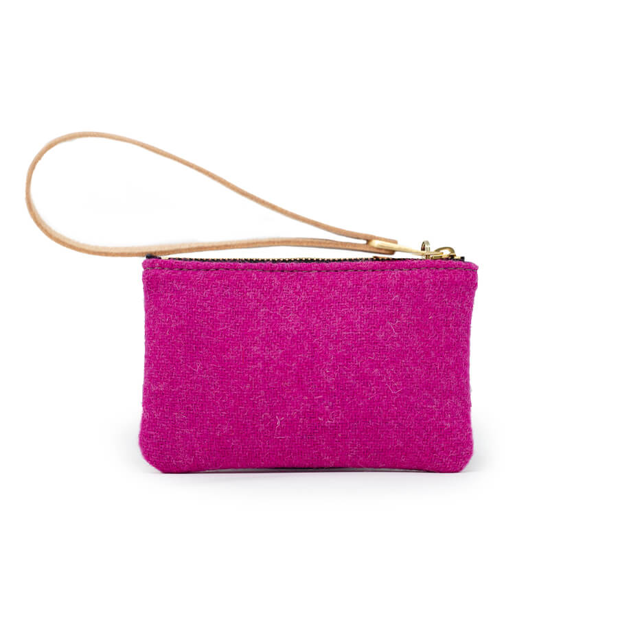 Jane Coin Purse - Harris Tweed® Bright Pink - Will Bees Bespoke
