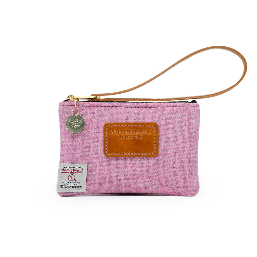 Jane Coin Purse - Harris Tweed® Light Pink - Will Bees Bespoke