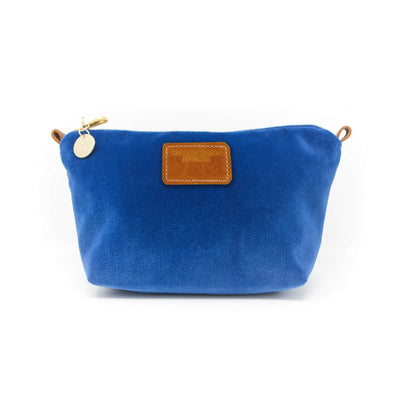 Velvet Make up Bag - Cobalt Blue