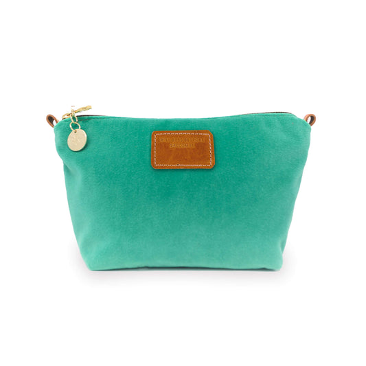 Velvet Make up Bag - Teal Green