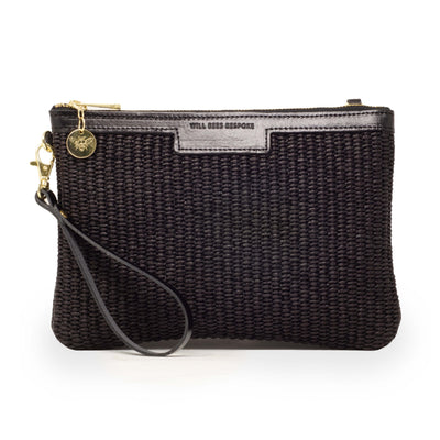 Diana 2 in 1 Clutch - Raffia in Black