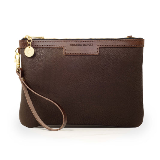 Diana 2 in 1 Clutch - Brown Leather