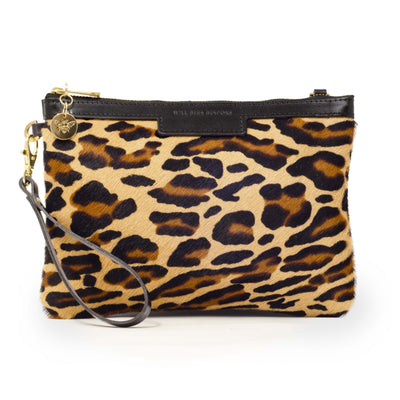 Diana 2 in 1 Clutch - Leopard Print - Black Leather