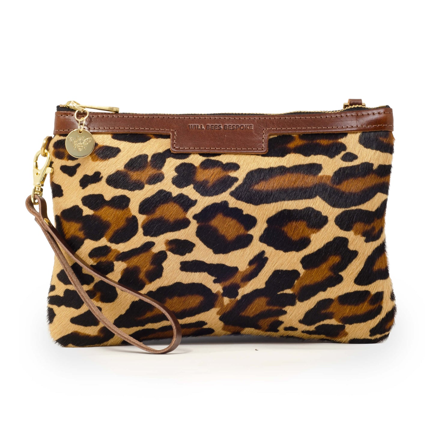 Diana 2 in 1 Clutch - Leopard Print - Brown Leather