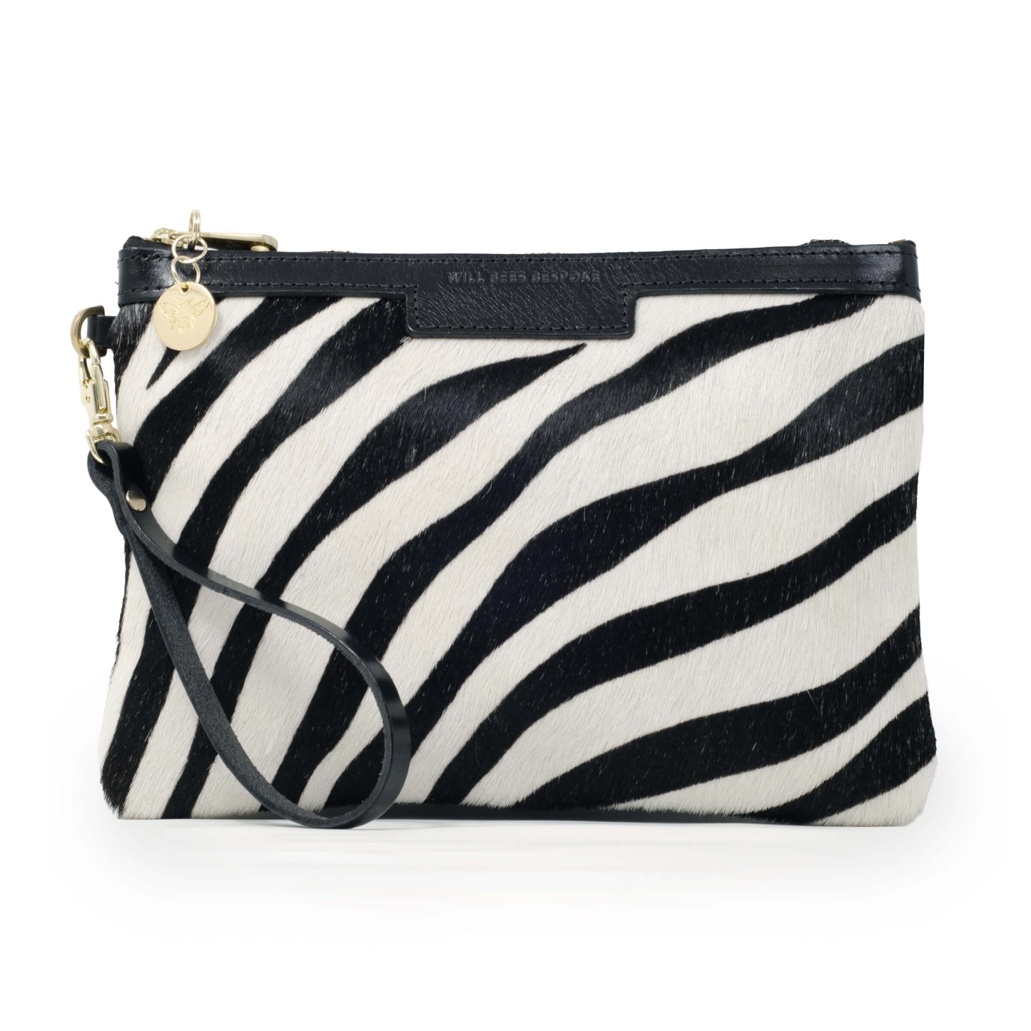 Diana 2 in 1 Clutch - Zebra Print - Black Leather