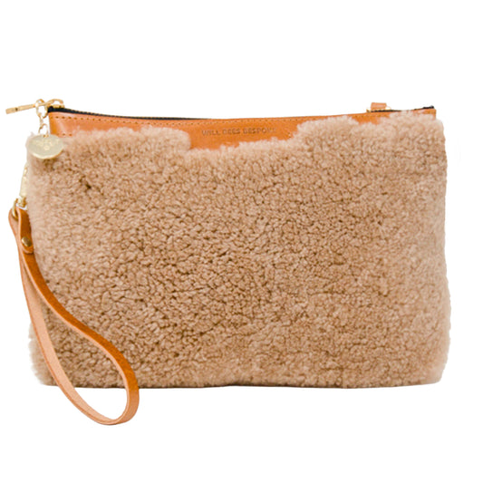 Diana 2 in 1 Clutch - Caramel Sheepskin