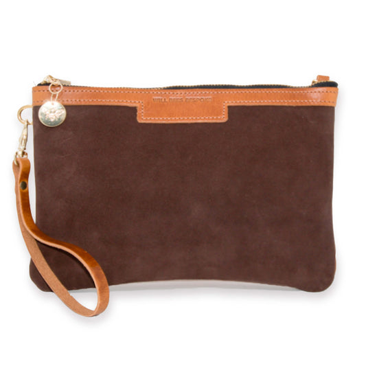 Diana 2 in 1 Clutch - Chocolate Suede