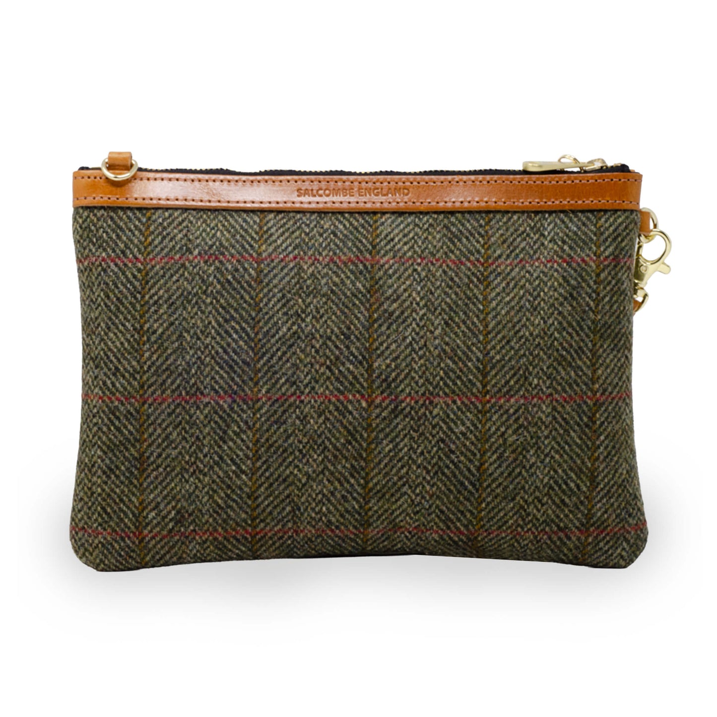 Diana 2 in 1 Clutch - Green & Red Tweed Check