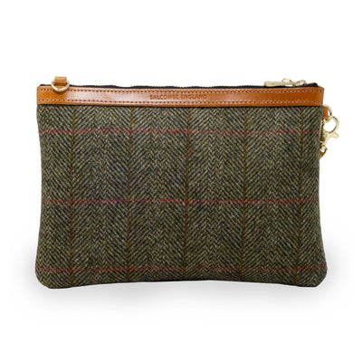 Diana 2 in 1 Clutch - Green & Red Tweed Check
