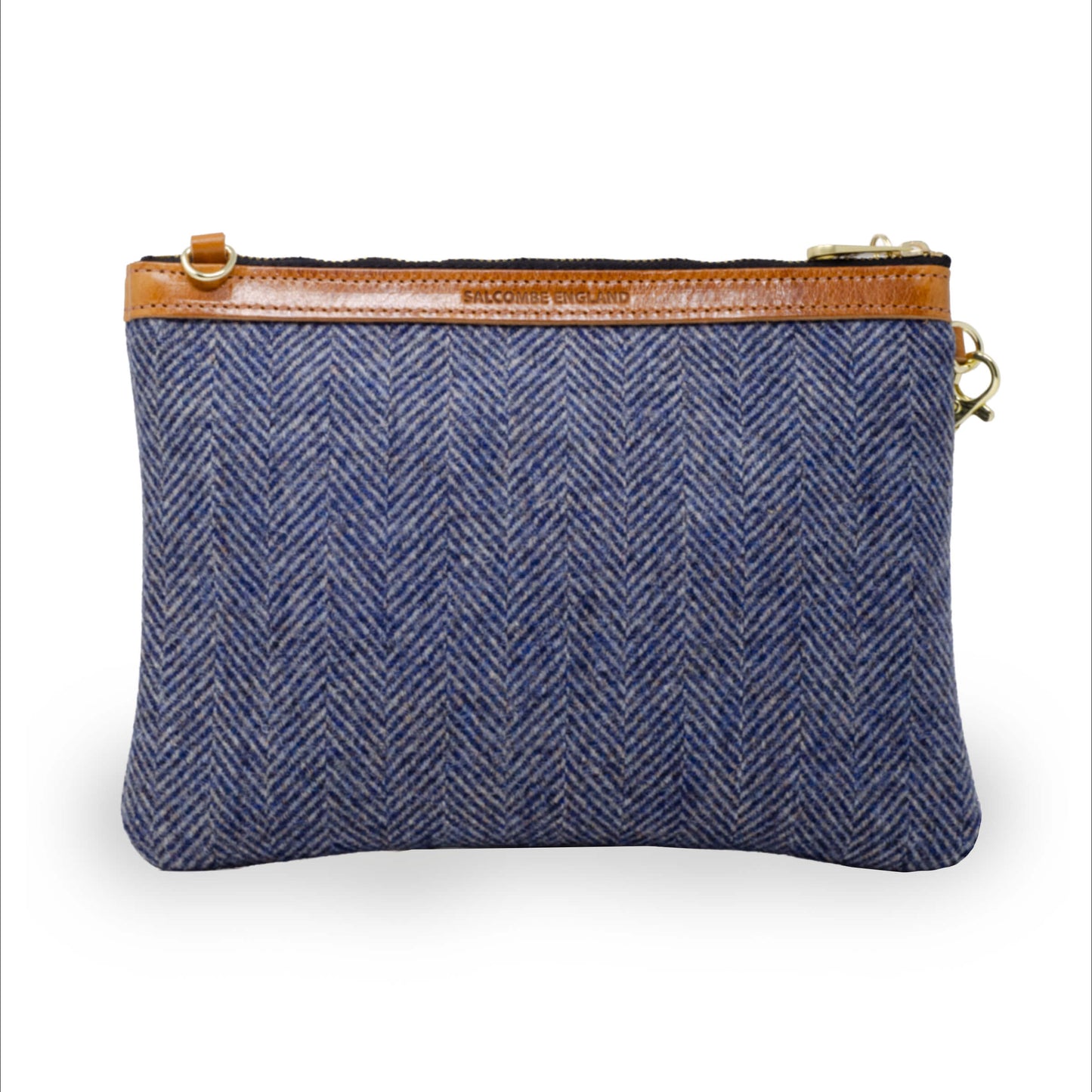 Diana 2 in 1 Clutch - Blue Herringbone Tweed