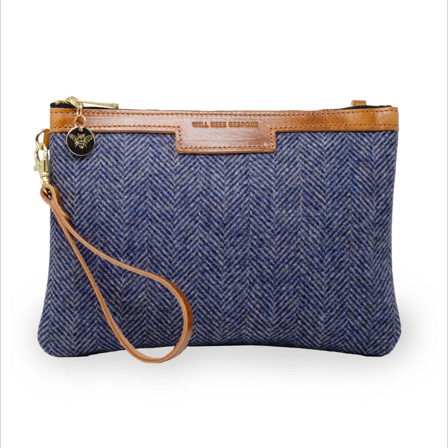 Diana 2 in 1 Clutch - Blue Herringbone Tweed