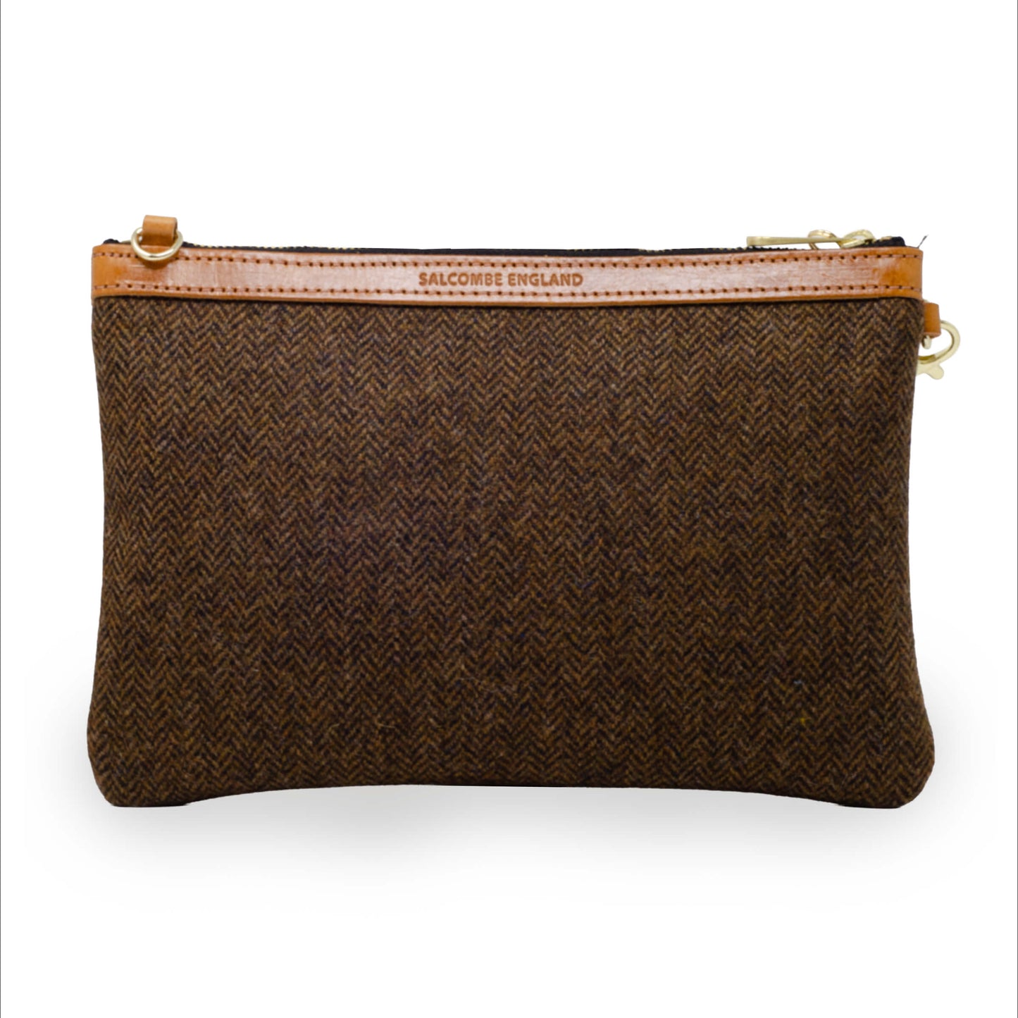 Diana 2 in 1 Clutch - Brown Herringbone Tweed
