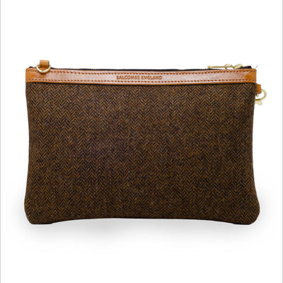 Diana 2 in 1 Clutch - Brown Herringbone Tweed