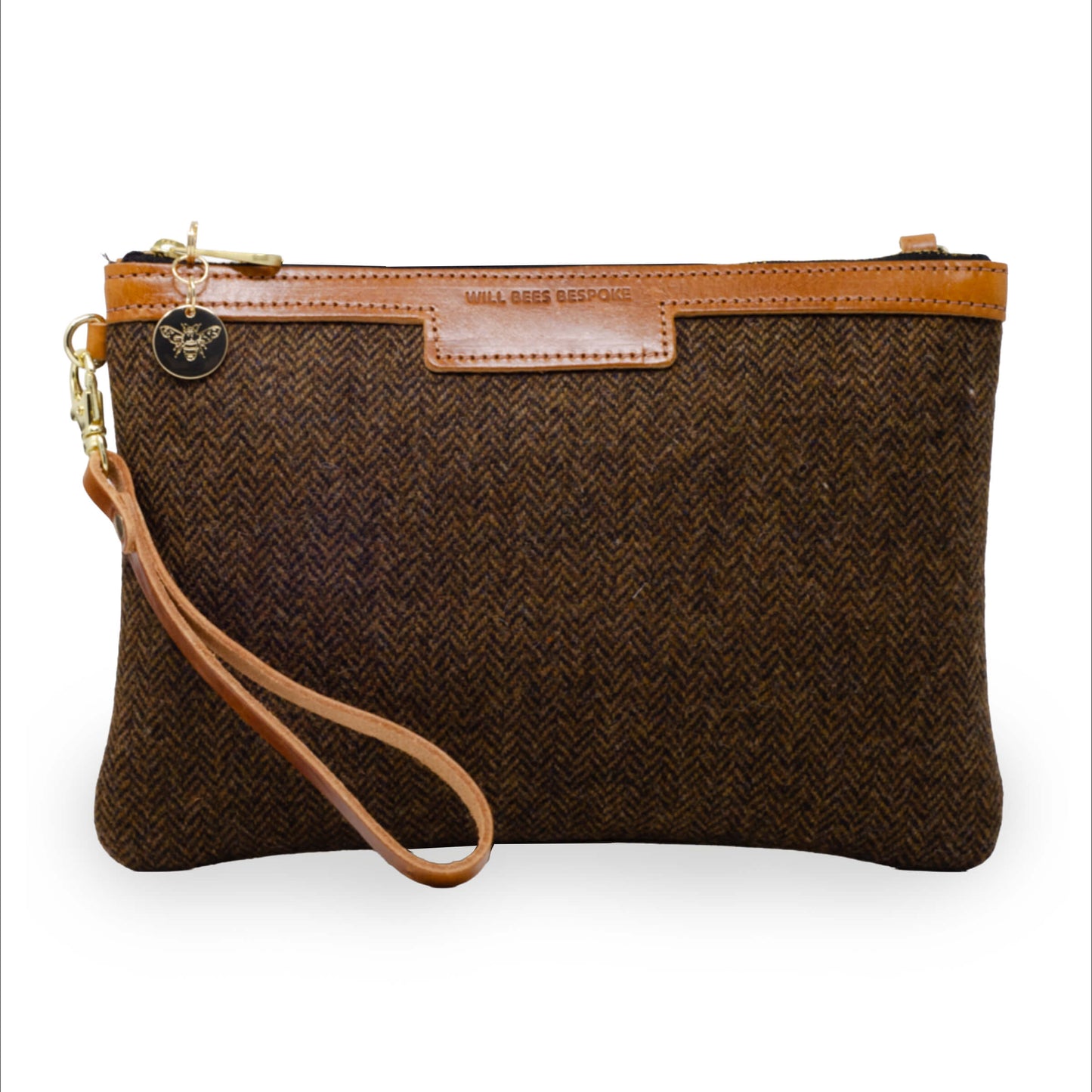 Diana 2 in 1 Clutch - Brown Herringbone Tweed