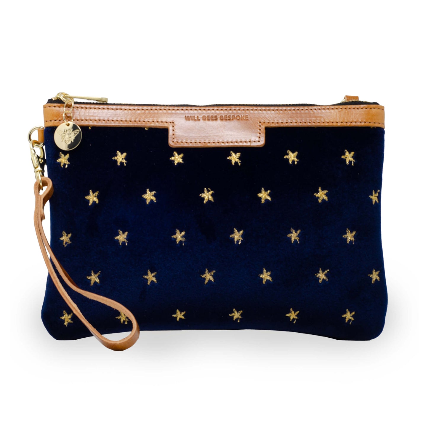 Diana 2 in 1 Clutch - Gold Stars on Navy Velvet