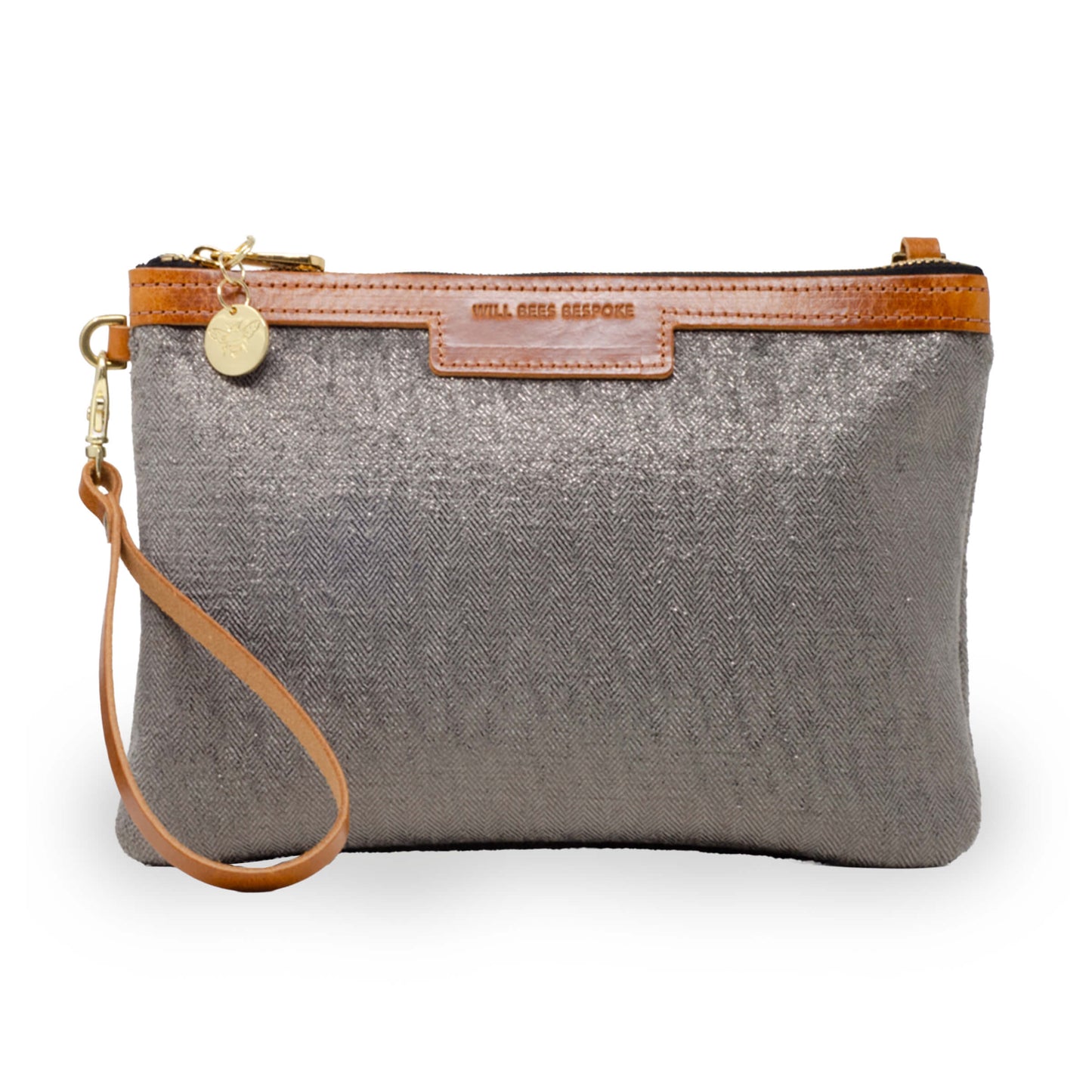 Diana 2 in 1 Clutch - Dark Silver Herringbone Sparkle