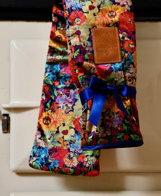 Long Hot Water Bottle & Cover - Bumblebee Garden in Mini Midday Sun