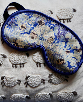 Eye Mask - Bumblebee Haven in Blue Sea - Will Bees Bespoke